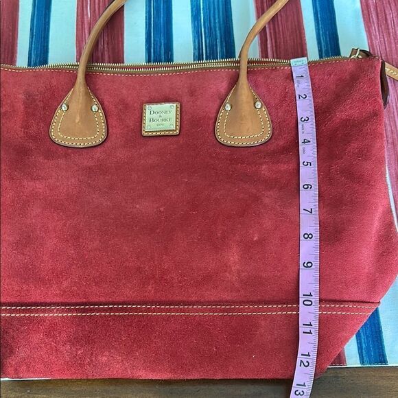 Dooney & Bourke Red Tote with Leather Handles material is suede - Picture 16 of 17